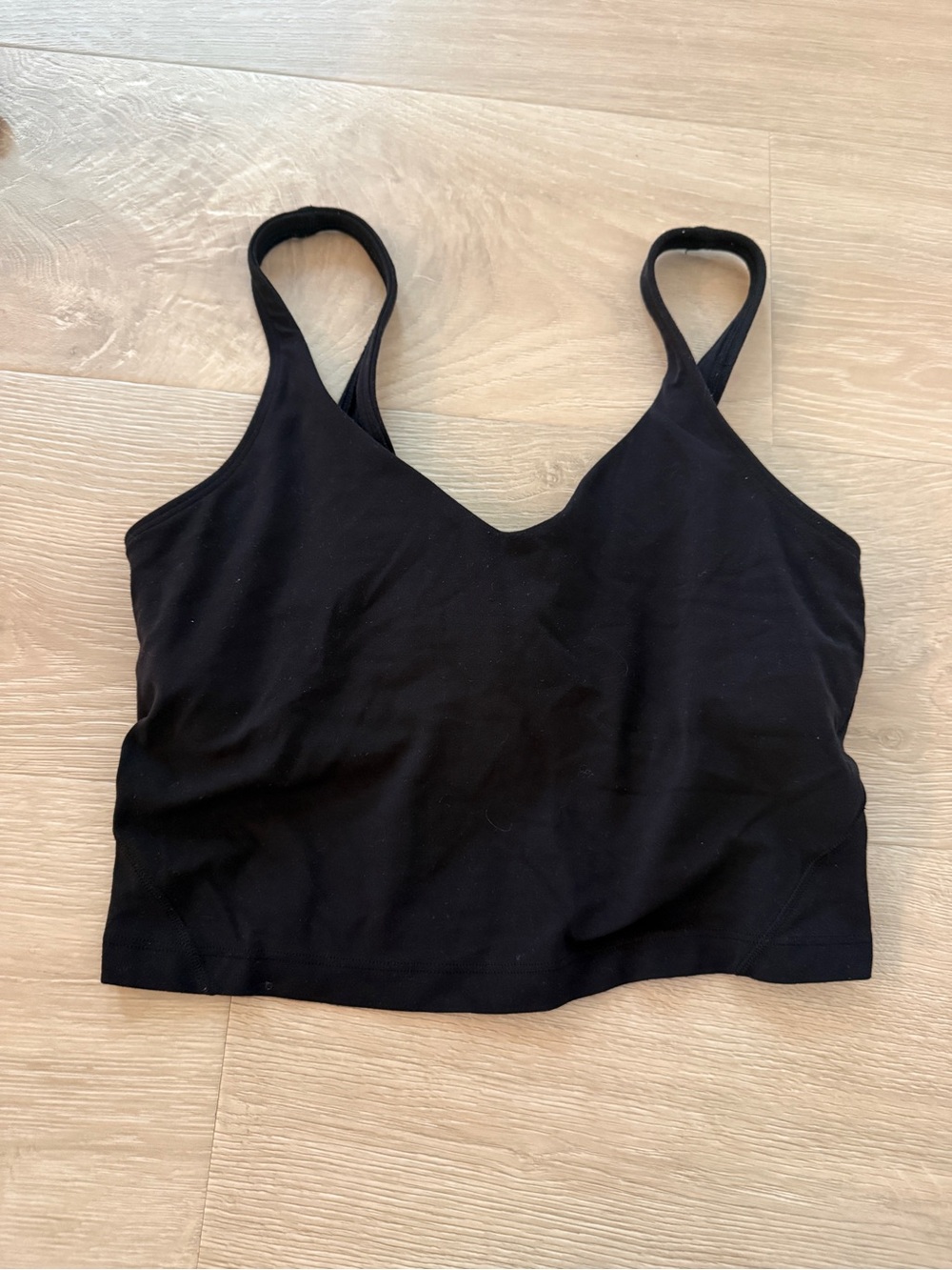 Lululemon- Black V-Neck Tank Crop Top - Women's Basic